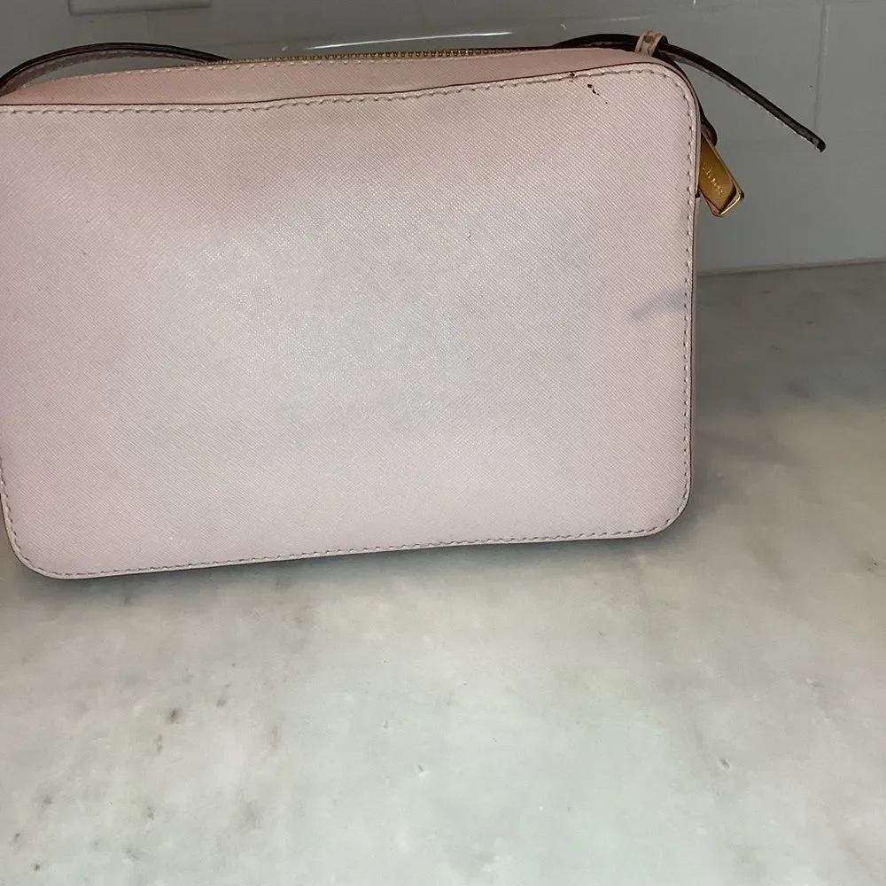 Michael Kors Bag Purse Handbag Leather Pocketbook Pink Stud Saffiano Crossbody